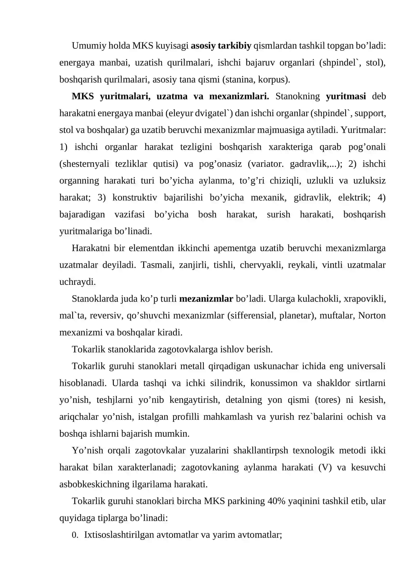 Tоkаrlik stаnоklаridа zаgаtоvkаlаrni yo’nib ishlаsh tеxnаlоgik usuli 3