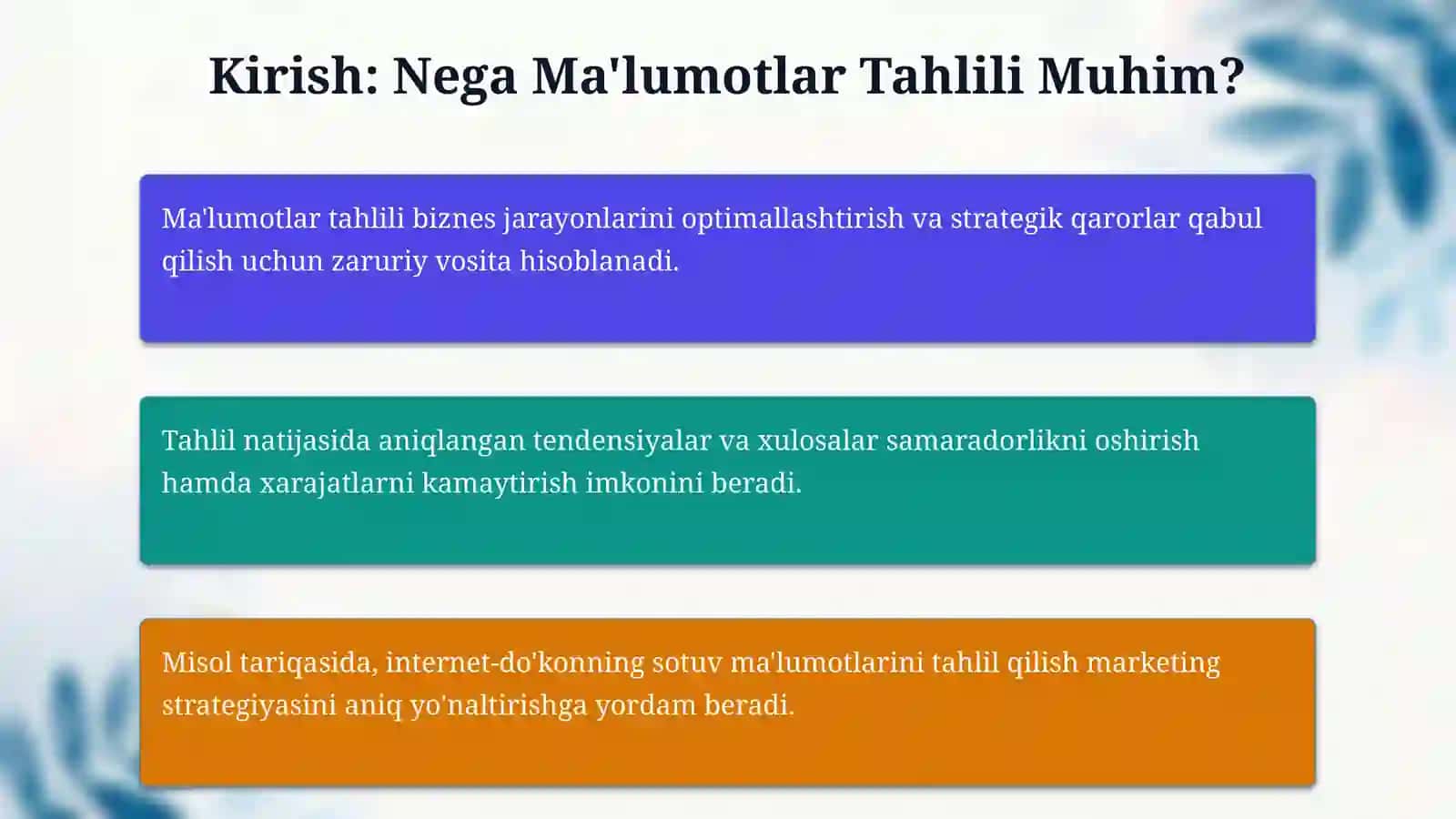 Ma'lumotlarni tahlil qilishning eng sodda metodlari 3