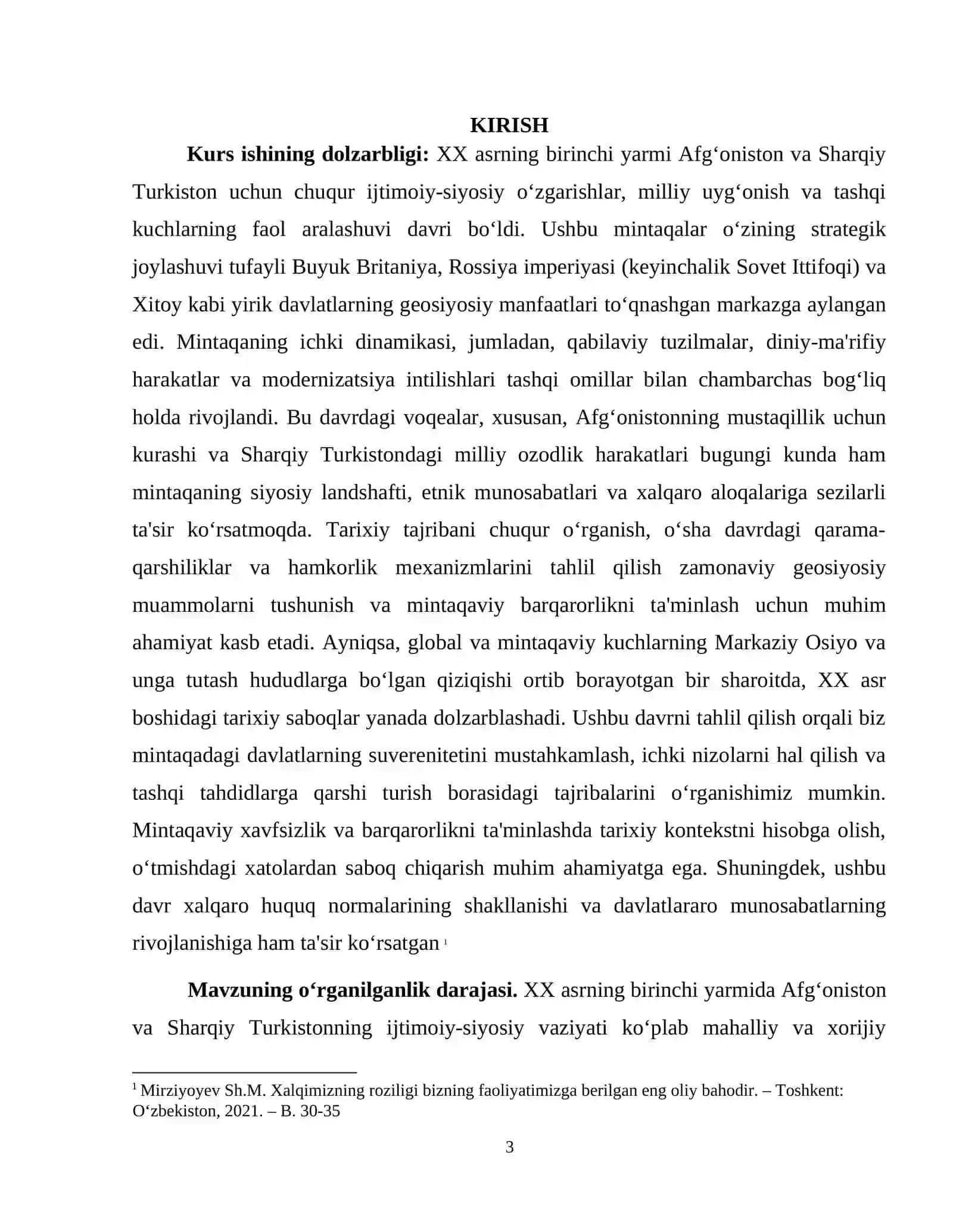 XX asrning birinchi yarmida Afgoniston va Sharqiy Turkiston ijtimoiy siyosiy vaziyat (Sharq mamlakatlari va mintaqalari) 3