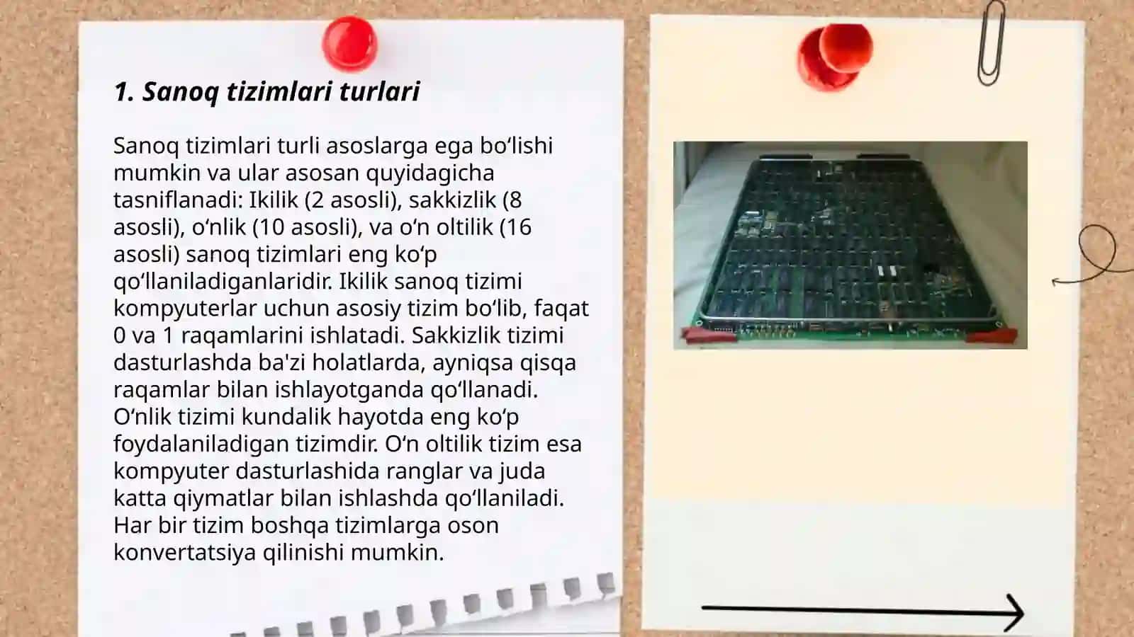 Sanoq tizimlari. Maʼlumotlarni kodlashtirish. Klassifikatorlar 3