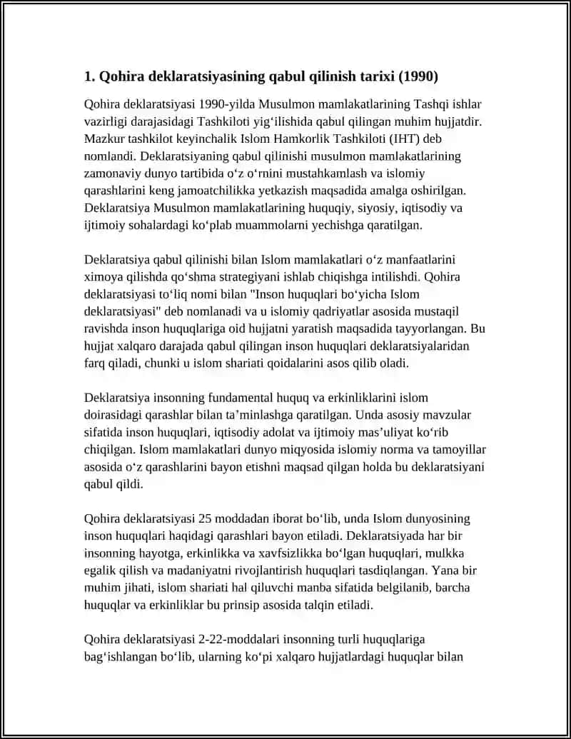 QOHIRA DEKLARATSIYASI TARIXI VA MAZMUNI 3