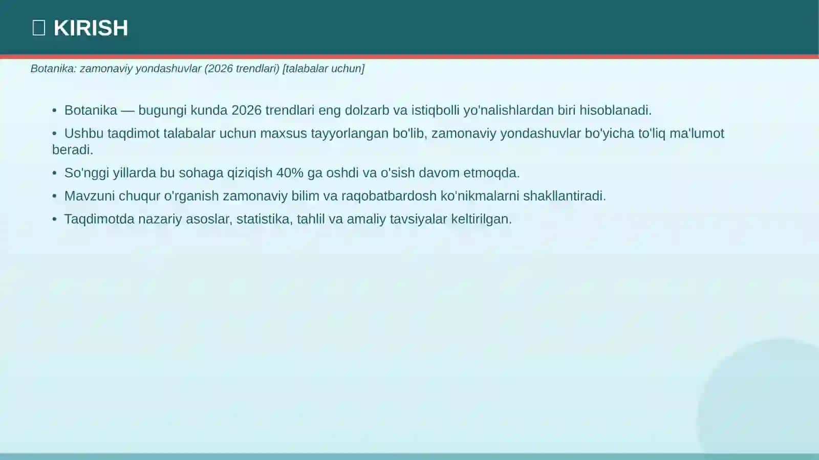 Botanika: zamonaviy yondashuvlar (2026 trendlari) 3