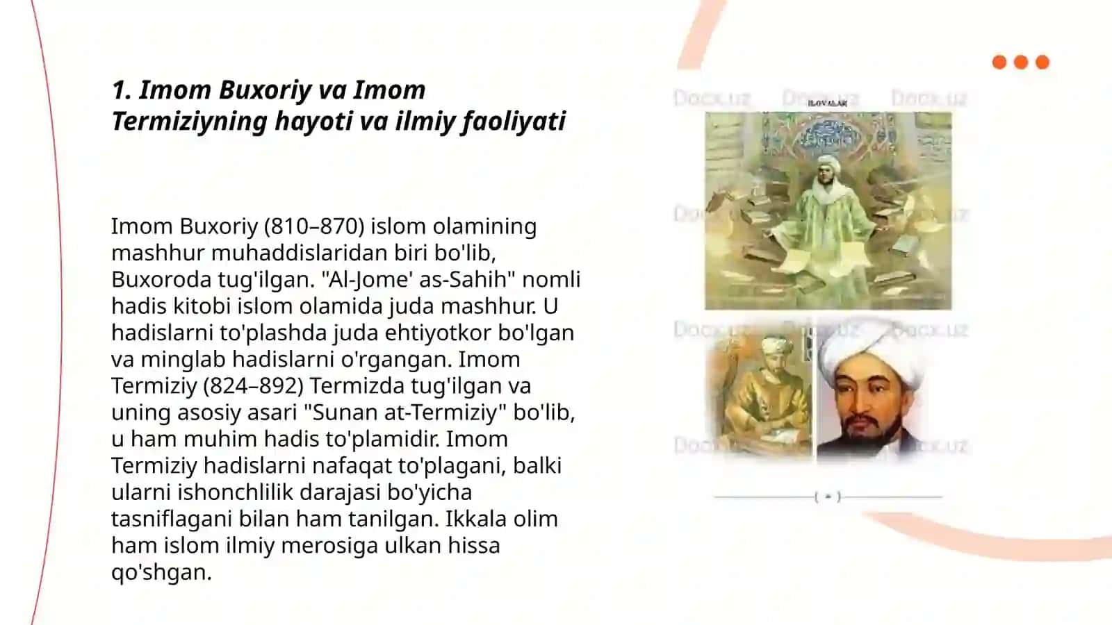 Imom Buxoriy va Imom Termiziyning hadis ilmiga qoʻshgan hissalari qiyosiy tahlili 3