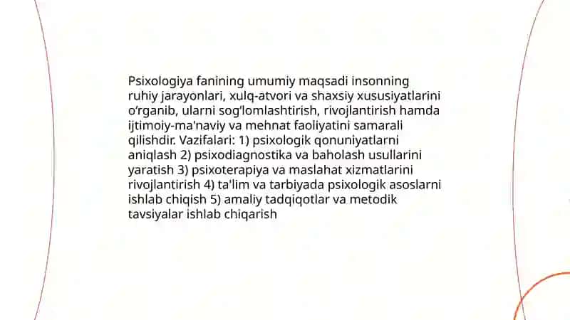 Psixologiya fanining maqsad va vazifalari 3