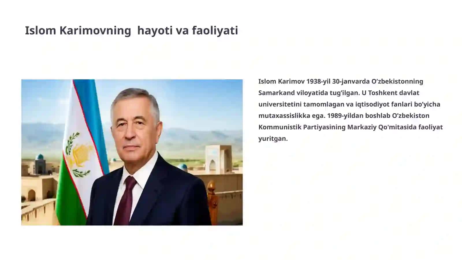 Islom Karimov O’zbekiston tarixida tutgan o’rni 3