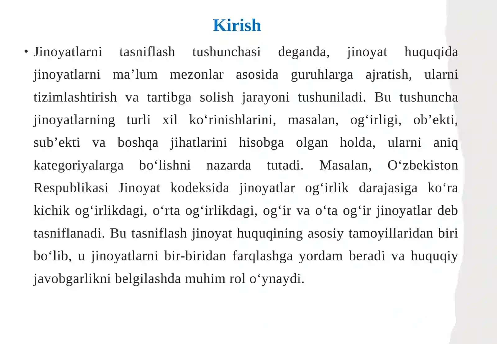 Jinoyatlar va jinoyatlarni tasniflash 3