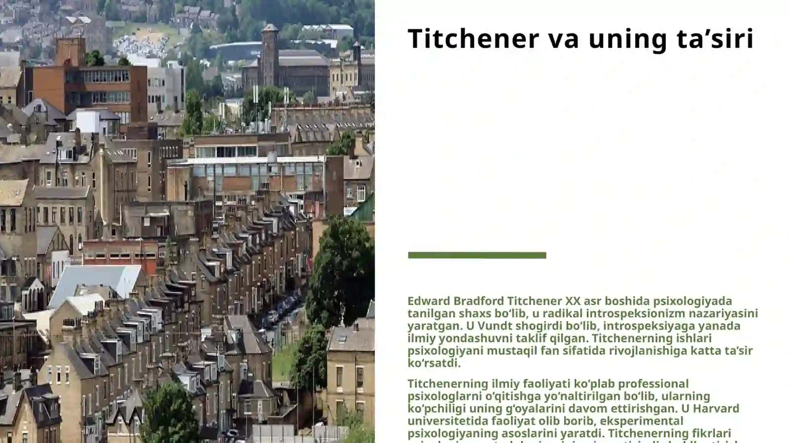 E. TITCHENERNING RADIKAL INTROPRIKTSIONIZMI 3