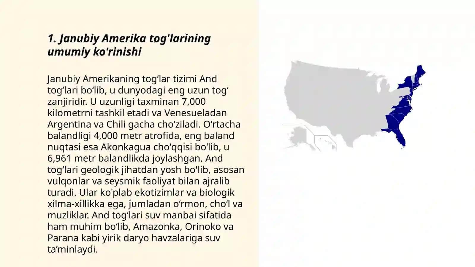 Janubiy Amerika materigi rel’efi, orografiyasi 3
