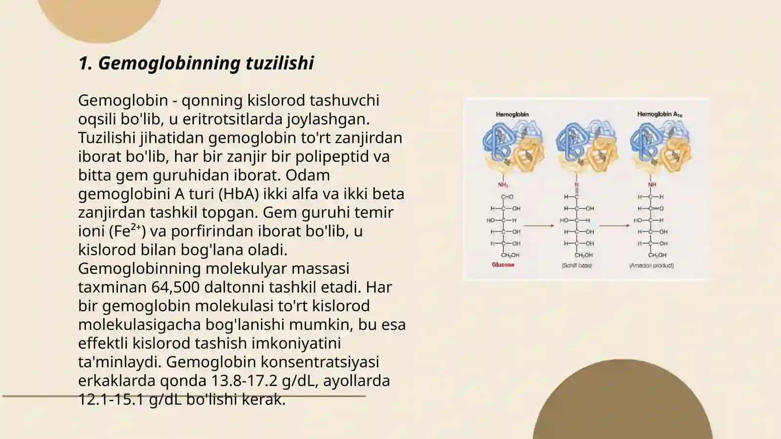 Gemoglabin va uning turlari Leykositlar haqida tushuncha 3