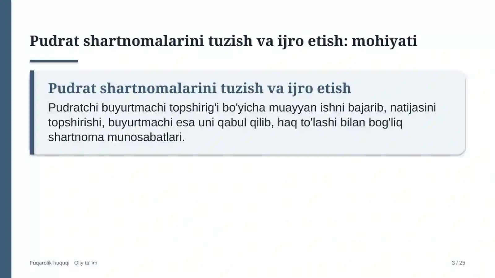 til o'rgatish markazlarida pudrat shartnomalarini tuzish va ijro etish 7345 3
