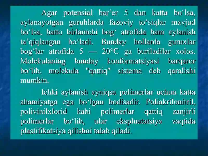 Ichki molikulyar aylanish va Konformatsiyalar 3