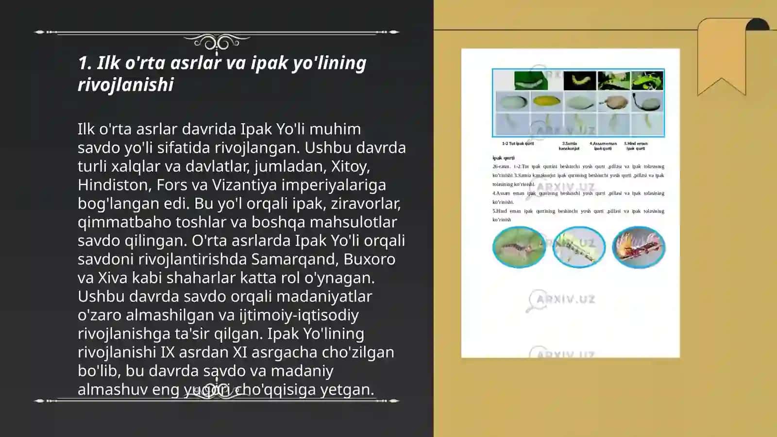 Tut ipak qurtini rivojlantirish bosqichlari 3
