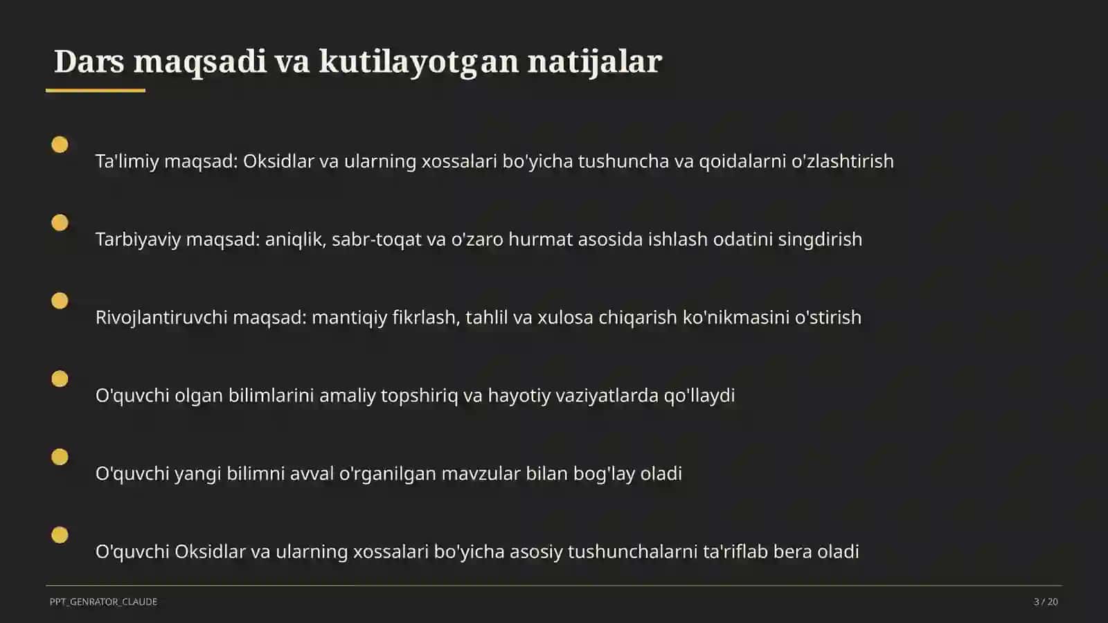Oksidlar va ularning xossalari (8-sinf) 3