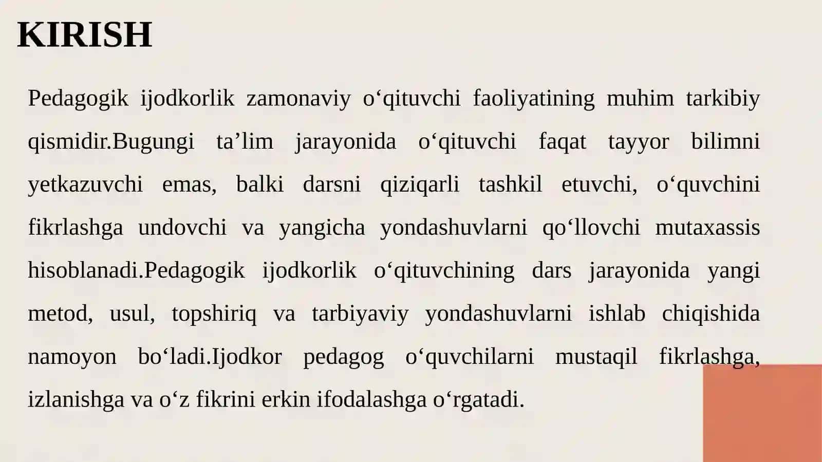 Pedagogik ijodkorlik va uning o‘qituvchi faoliyatidagi ahamiyati 3