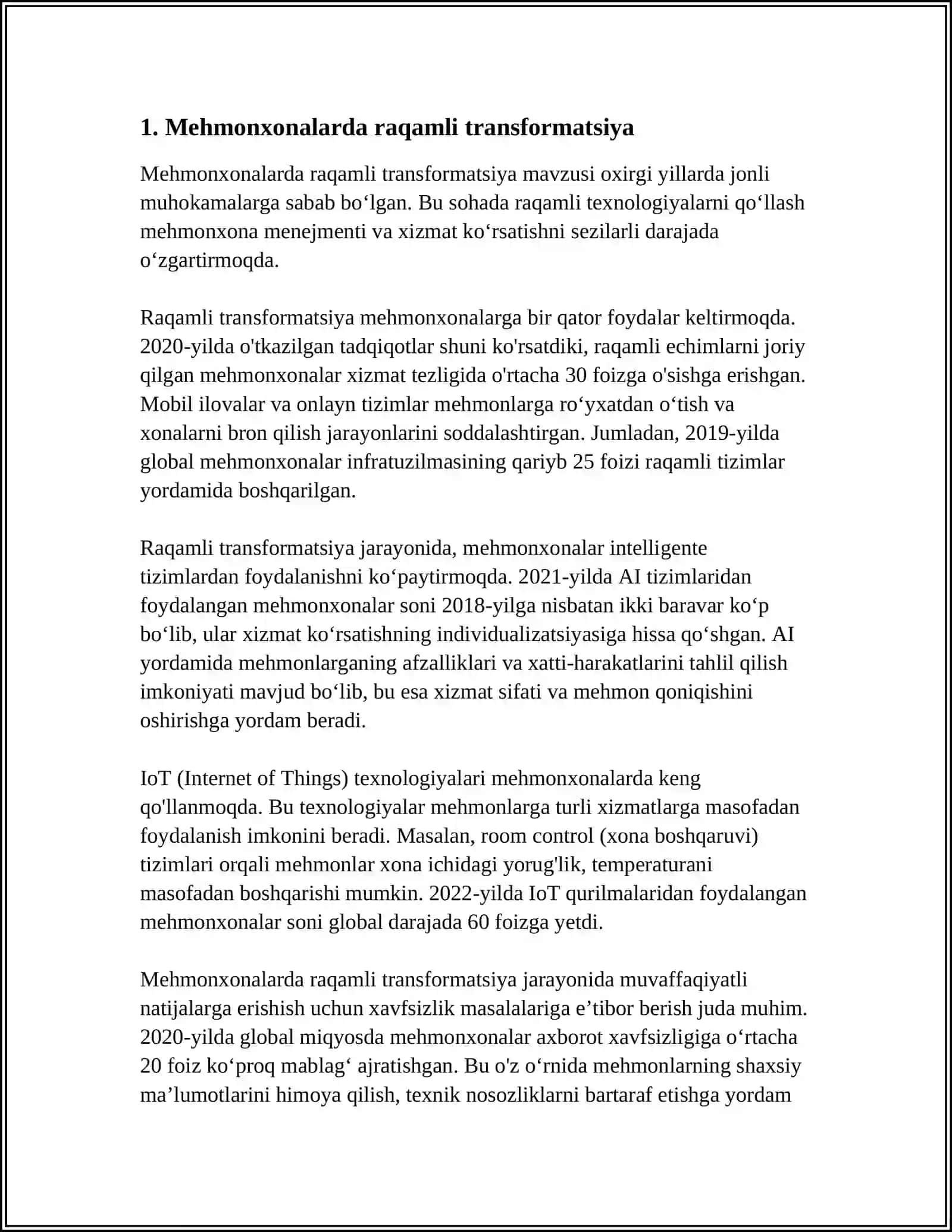Mehmonxonalarda raqamli transformatsiya 3