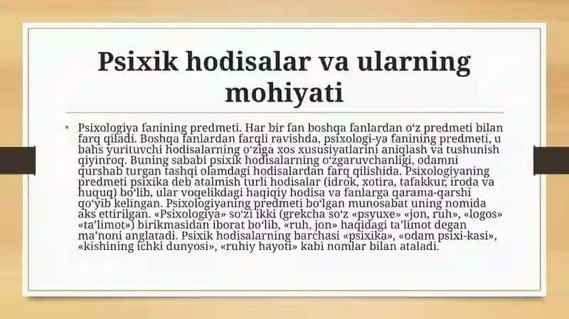 Psixologiya fanining predmeti, vazifalari va metodlari 3