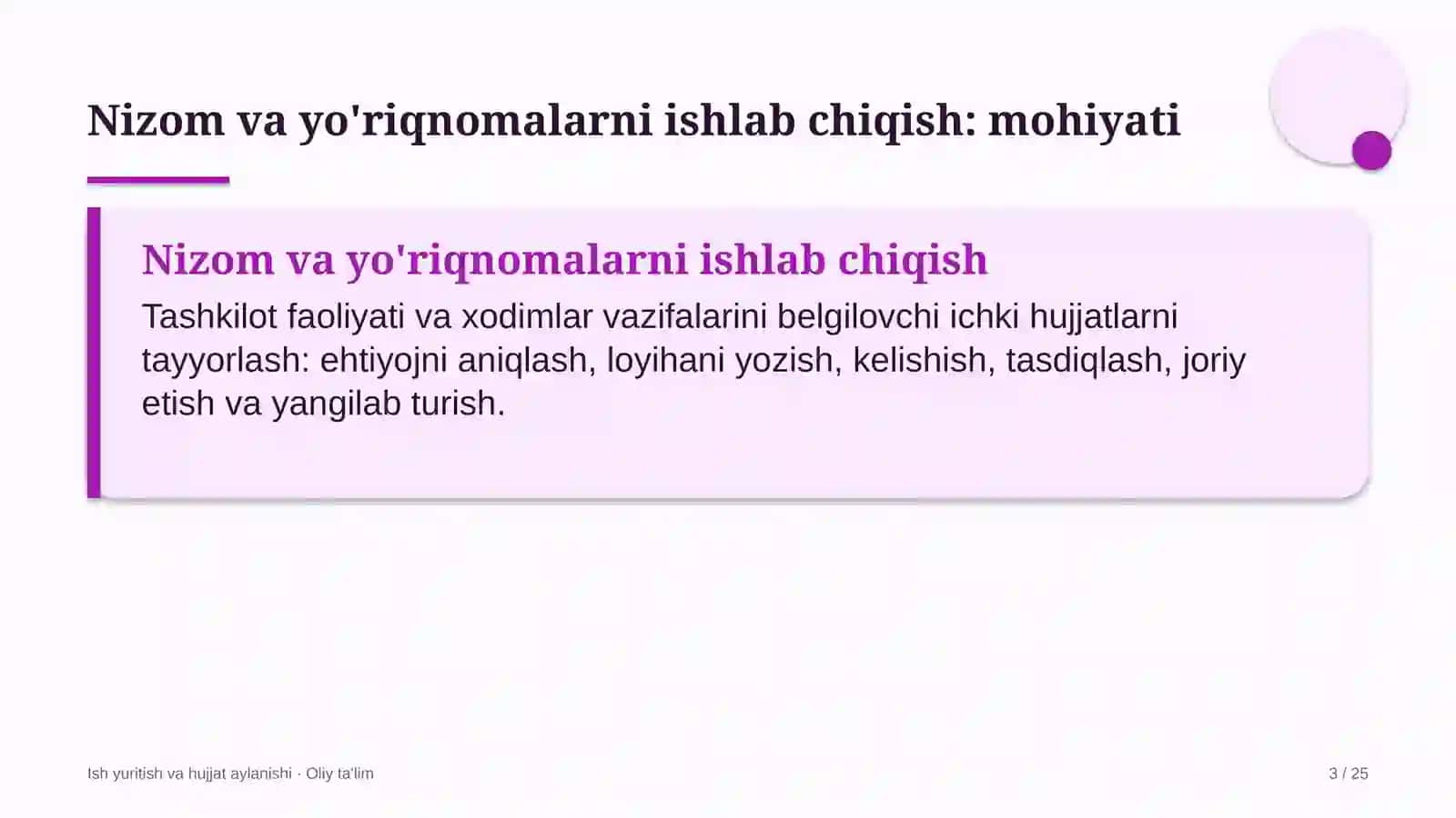 xo'jalik mollari do'konlarida tashkilot nizomlari va yo'riqnomalarini ishlab chiqish 6757 3