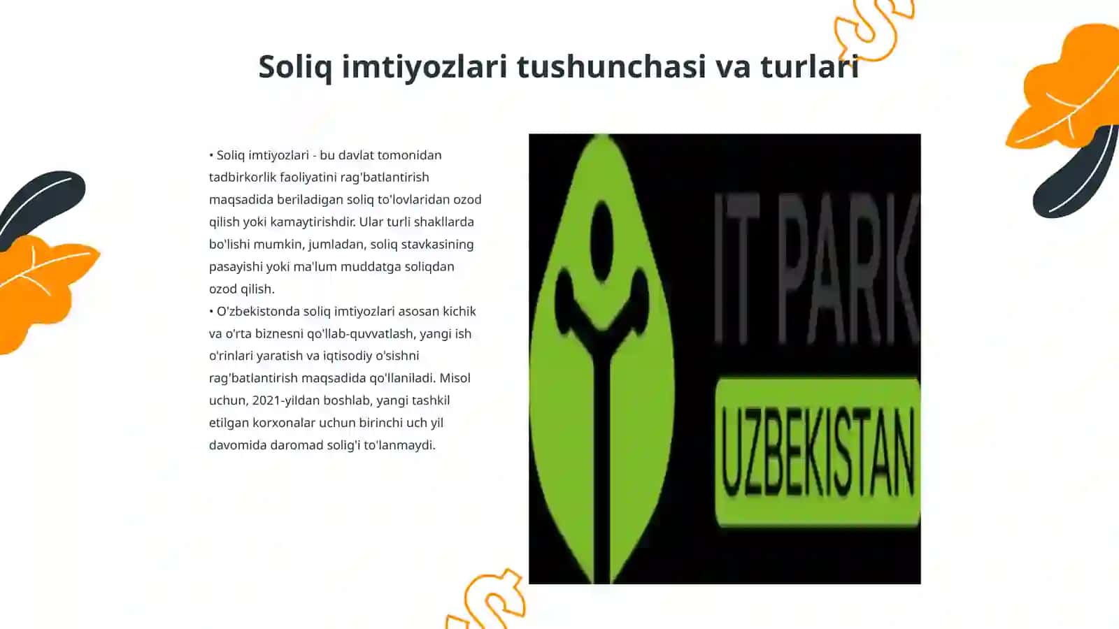 O’zbekiston Respublikasida tadbirkorlikni rivojlantirishda soliq imtiyozlarining ahamiyati 3