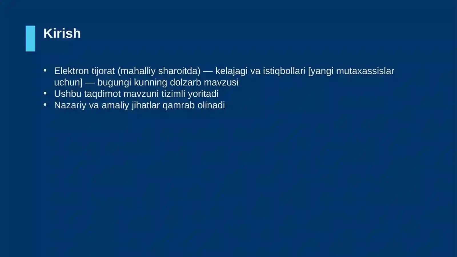 Elektron tijorat (mahalliy sharoitda) — kelajagi va istiqbollari [yangi mutaxassislar uchun] 3