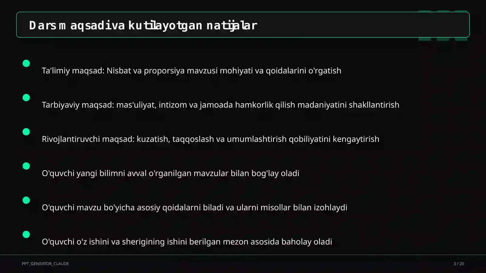 Nisbat va proporsiya (6-sinf) 3