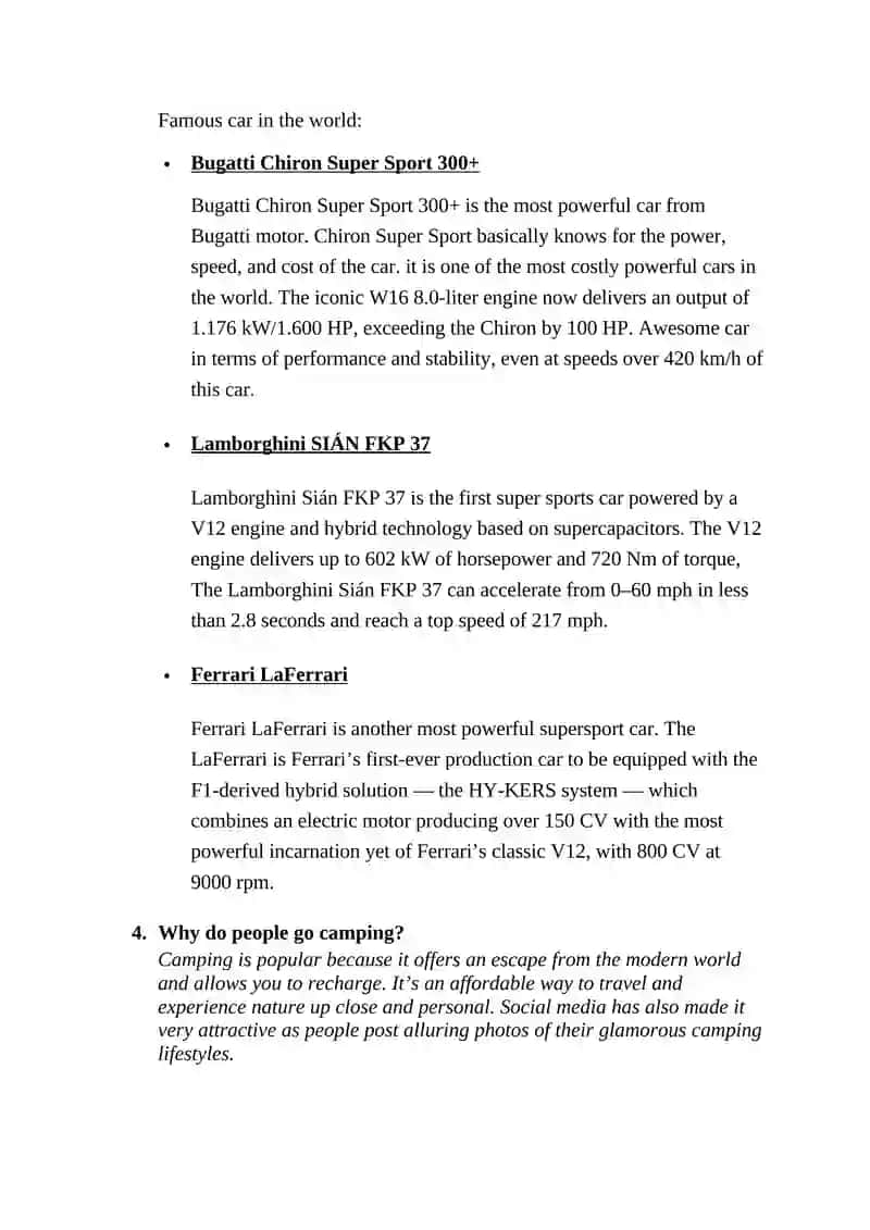 Topics for oral speech 3