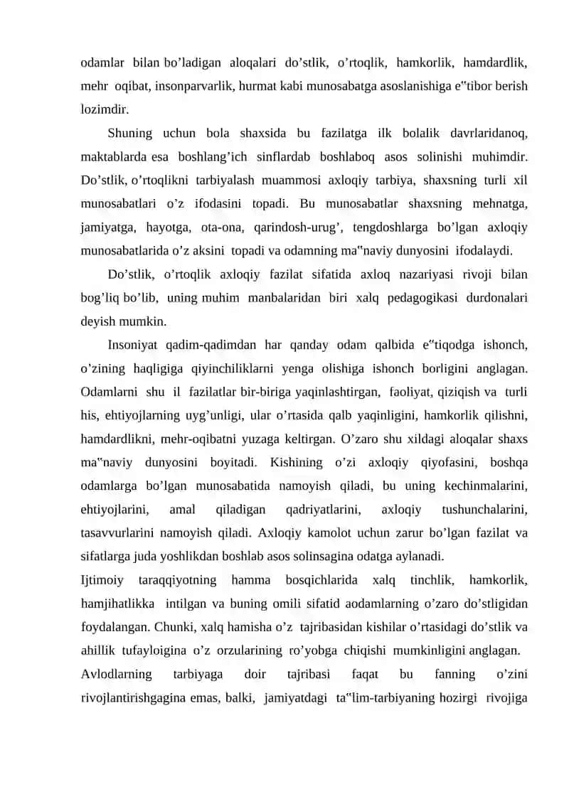 SHarq mutafakkirlari merosida bolalarni o‘rtoqlik va do‘stlik ruhida tarbiyalash 3