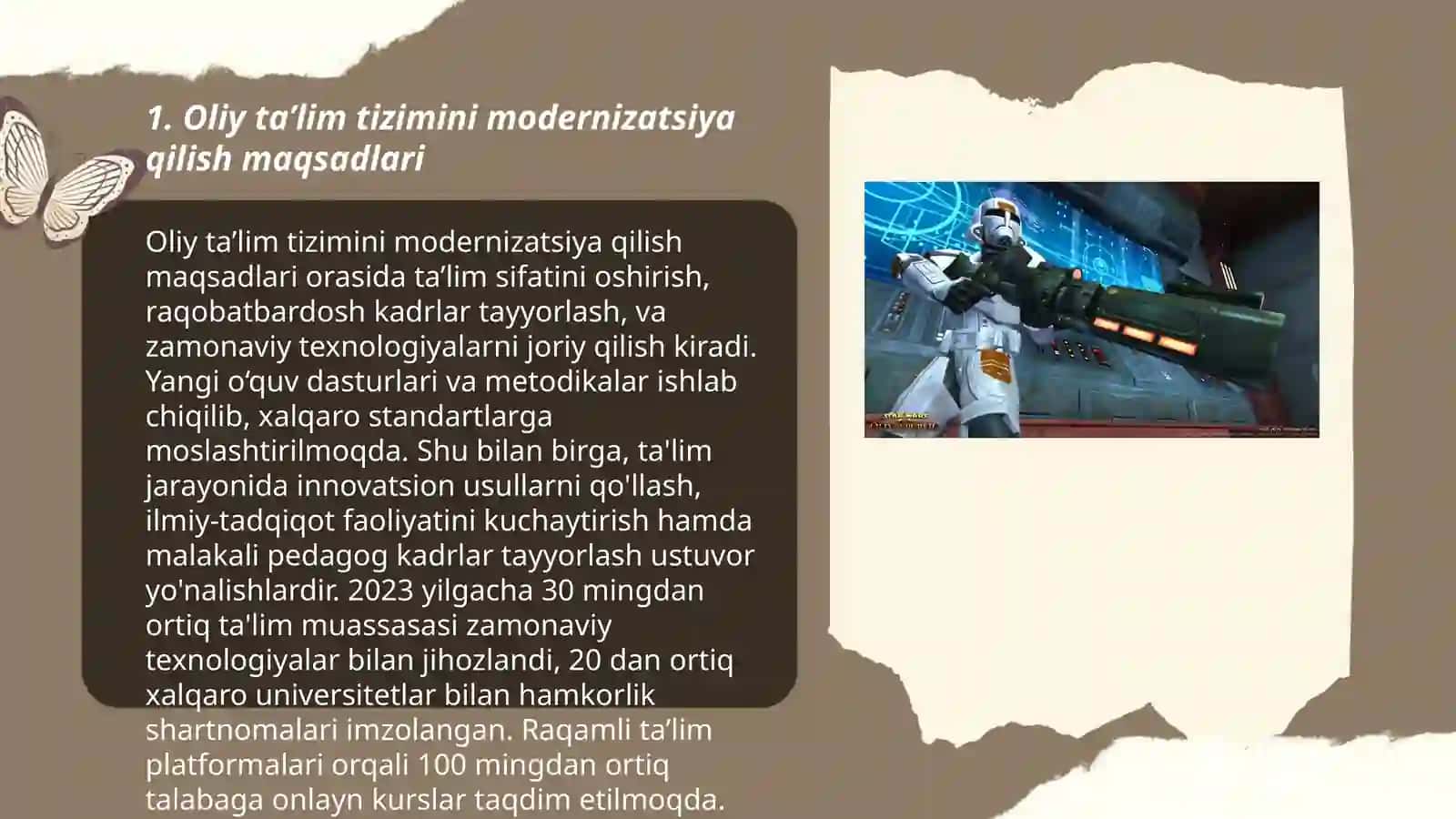 O'zbekiston Respublikasi oliy ta'lim tizimini 2030 yilgacha rivojlantirish Konsepsiyasi mazmuni-mohiyati,maqsadi 3