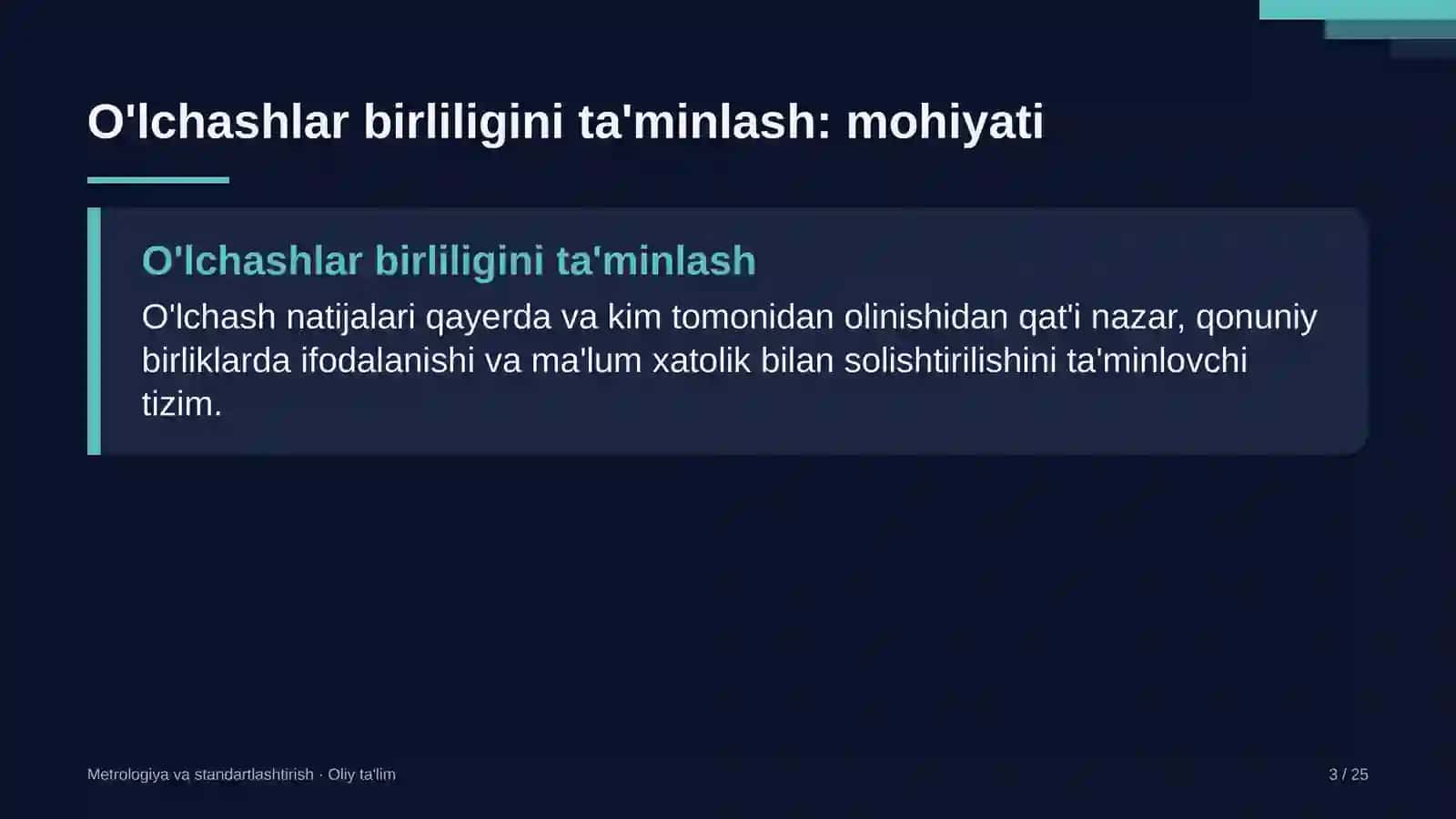 Dam olish maskanlarida o'lchashlar birliligini ta'minlash 3