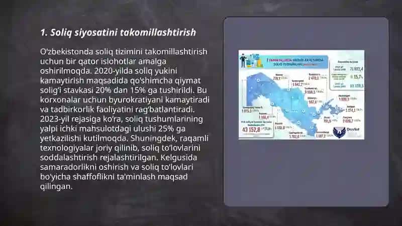 O‘zbekistonda soliq tizimini takomillashtirish 3