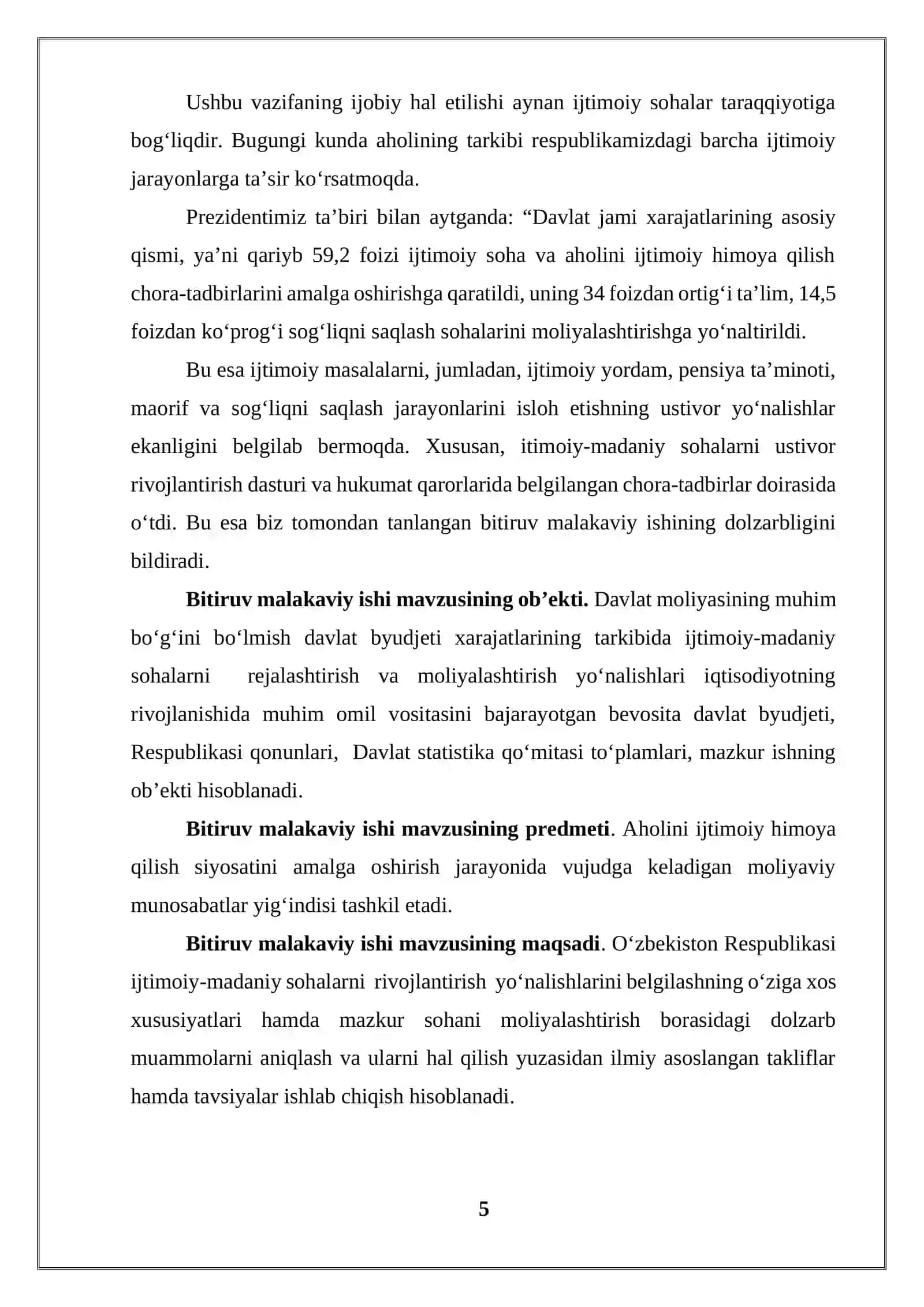 Globallashuv sharoitida aholini ijtimoiy himoyalash tizimini takomillashtirish yo‘nalishlari 3