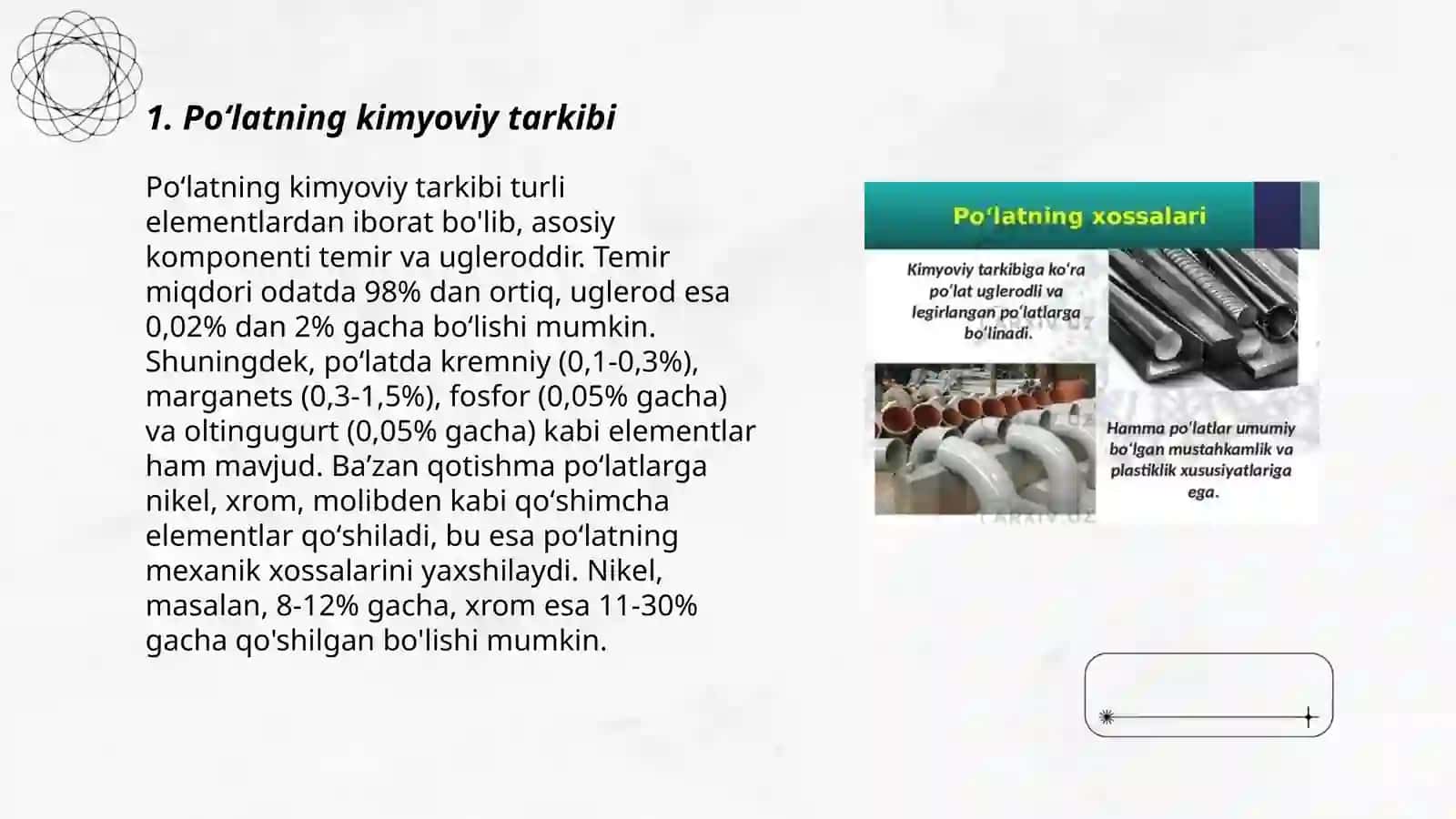 Poʻlatning kimyoviy tarkibi 3