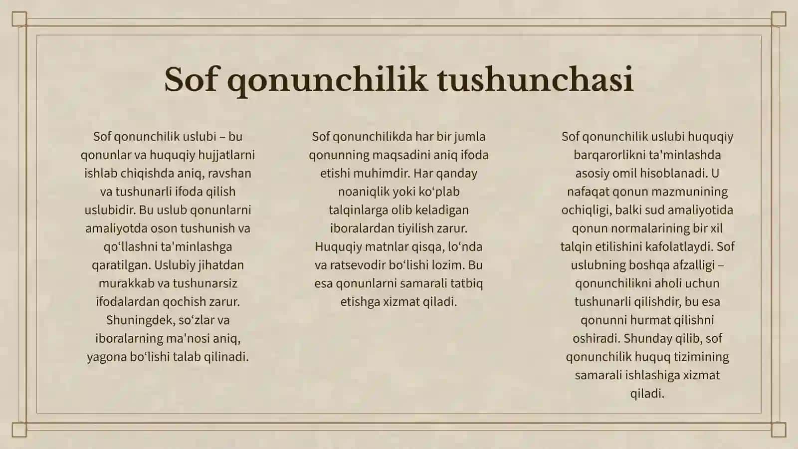 Sof Qonunchilik Uslubi 3