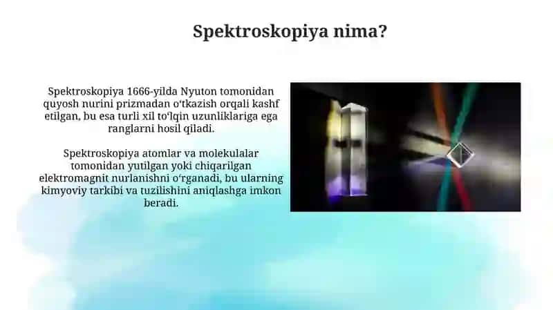 Spektroskopiya nima? 3
