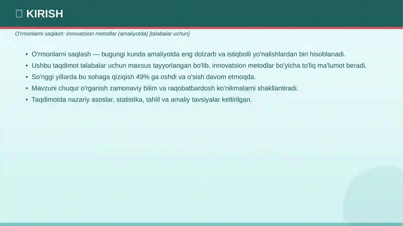 O'rmonlarni saqlash: innovatsion metodlar (amaliyotda) [talabalar uchun] 3
