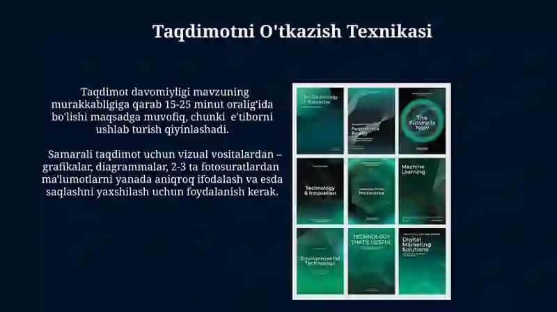 Taqdimotlar bilan ishlash texnologiyasi 3