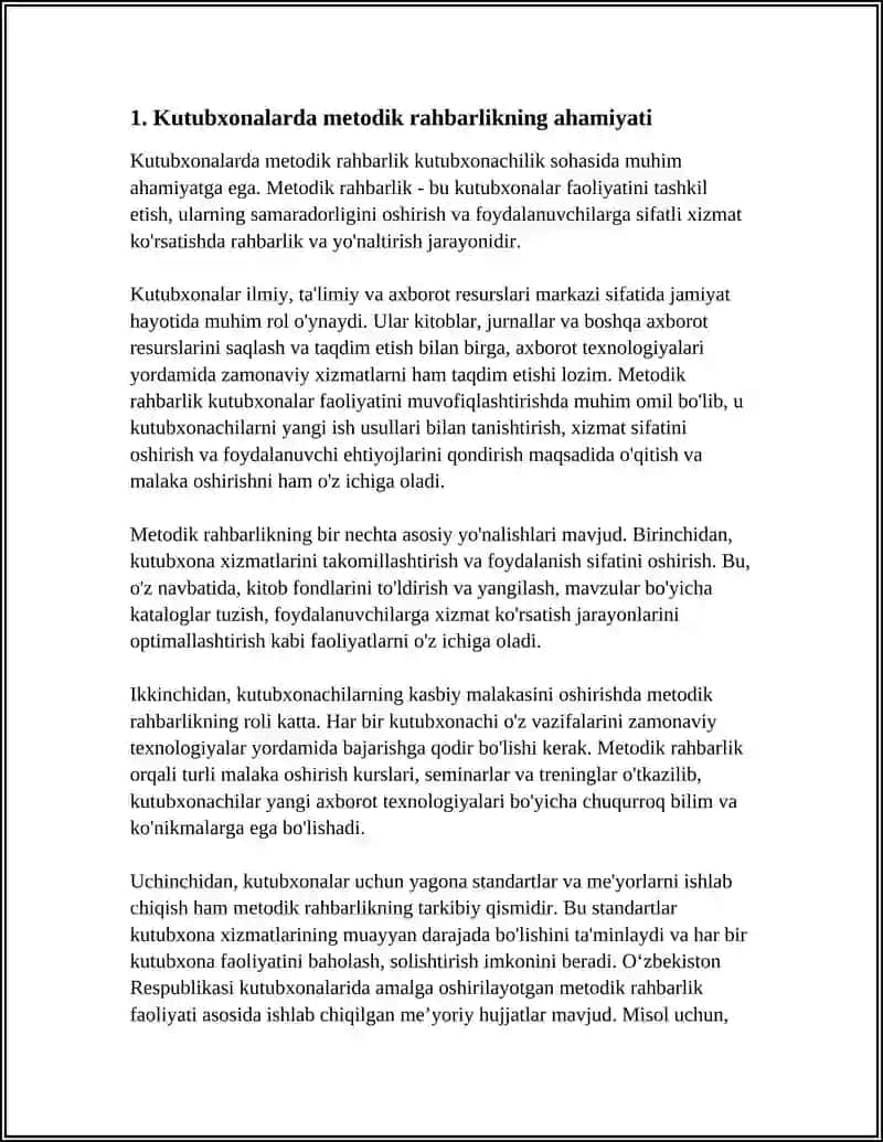 Kutubxonalarda Metodik Rahbarlikni Tashkil Etish Masalalari 3