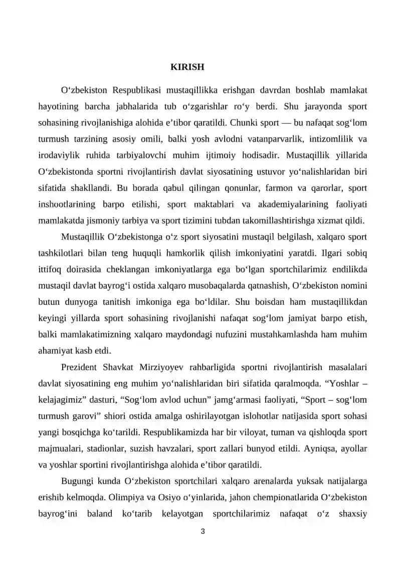 O'zbekiston Respublikasi Mustaqilik davrida sport turlarining rivojlanishi 3
