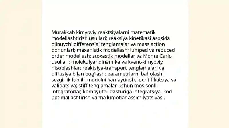 Murakkab kimyoviy jarayonlarni multiplikatsiya qilish va kompyuter darsi dasturiga kiritish 3