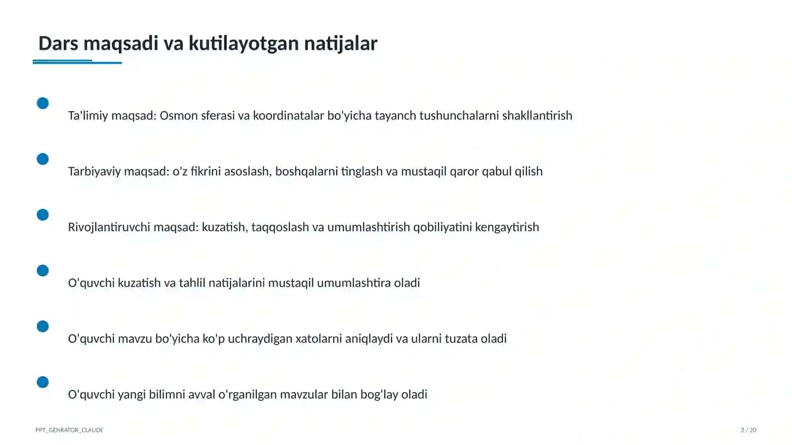 Osmon sferasi va koordinatalar (10-sinf) 3