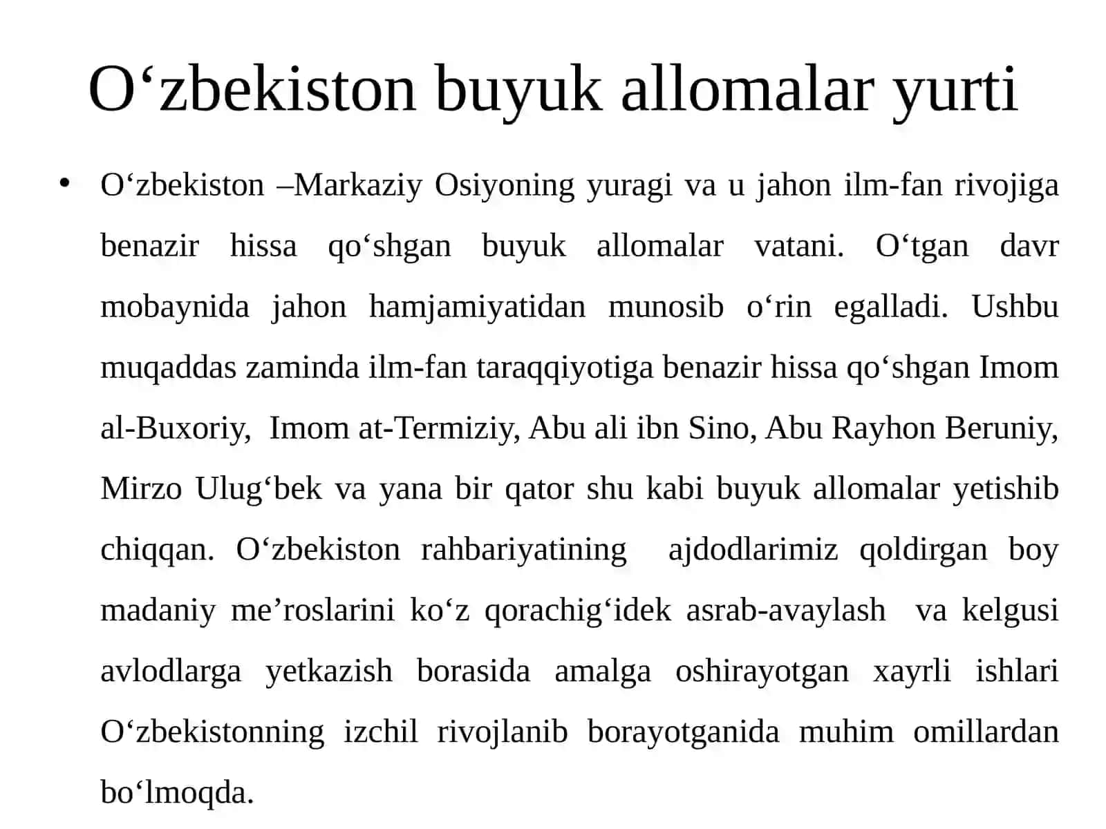 Buyuk allomalarimizning jahon sivilizatsiyasiga qo‘shgan hissasi 3