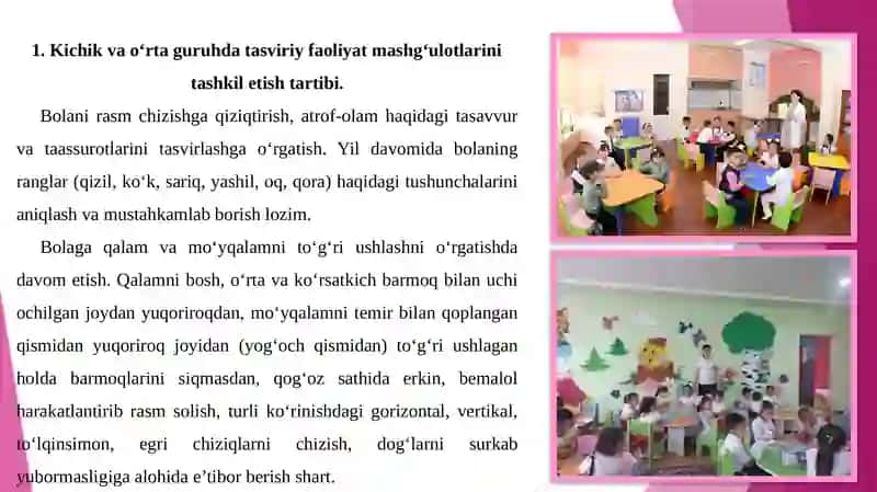 MAKTABGACHA TA'LIM TASHKILOTLARIDA FAOLIYAT TURLARI BO'YICHA MASHG'ULOTLARNI LOYIHALASHTIRISH 3