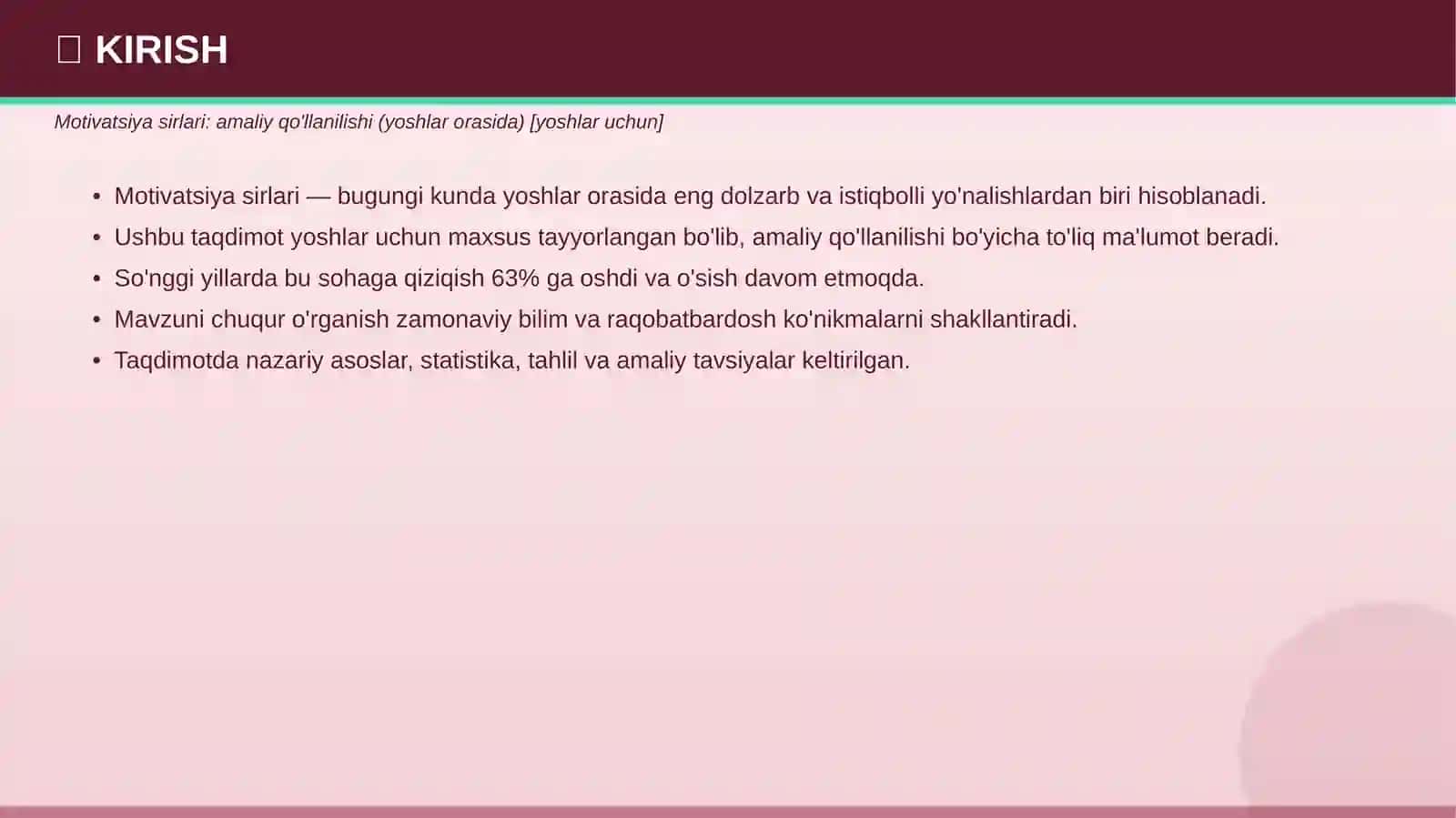 MOTIVATSIYA SIRLARI 3