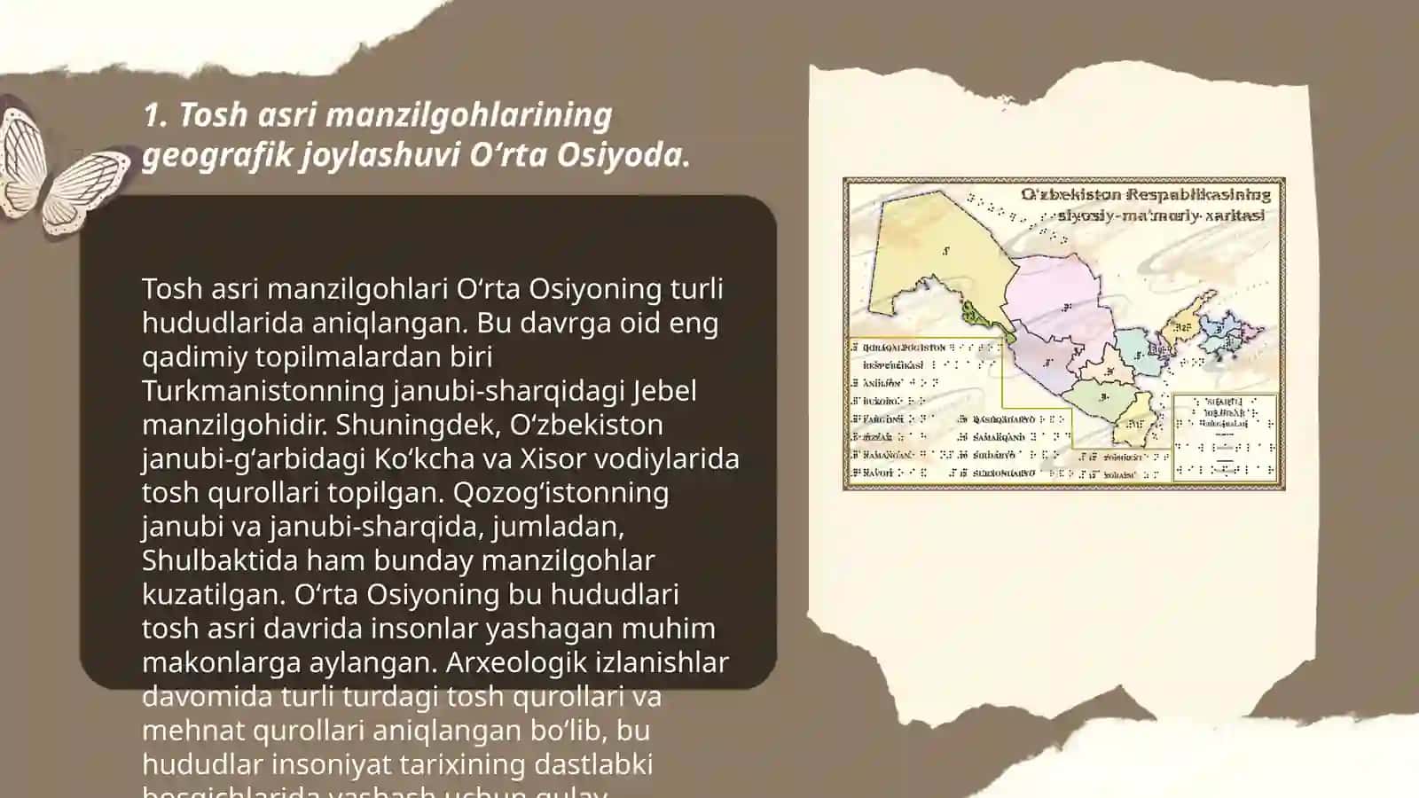 Oʻrta Osiyoning tosh asri manzilgohlari tarixiy geografiyasiga tavsif 3