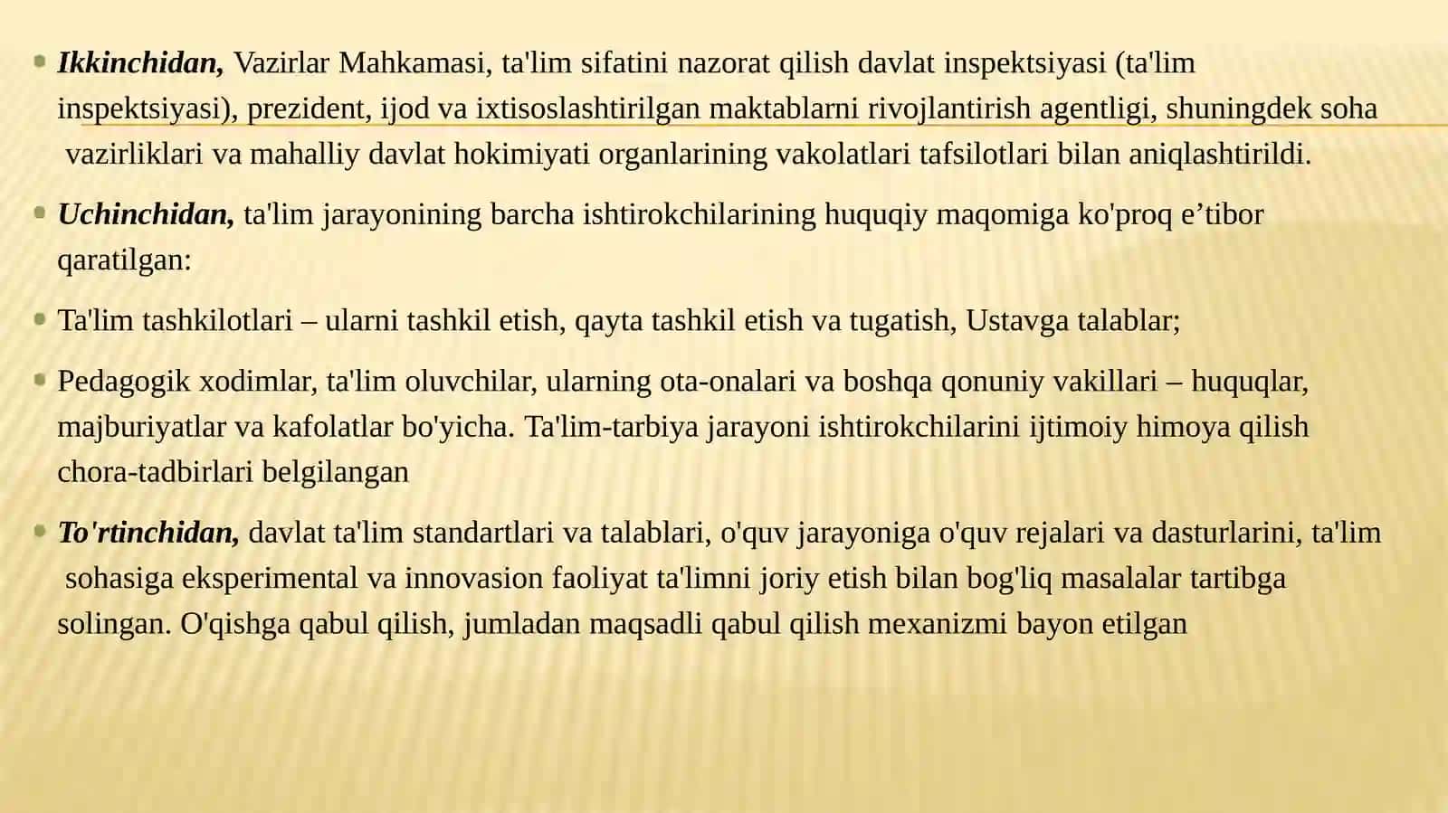 OLIY TA’LIM SOHASIDAQABULQILINGANQONUN VA ULARDA BELGILANGANVAZIFALAR 3