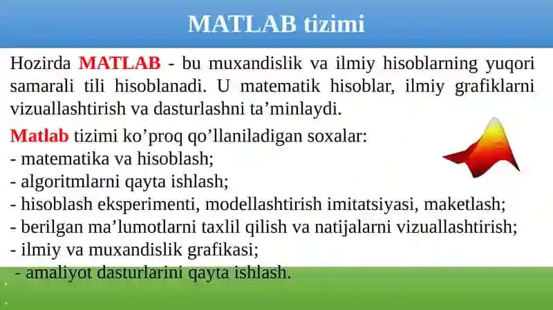 MATLAB TIZIMI 3