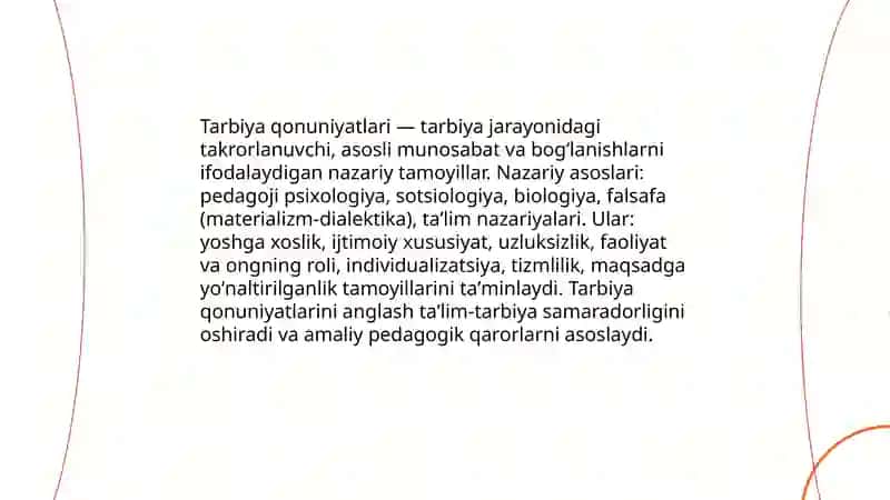 Tarbiya qonunyatlari 3