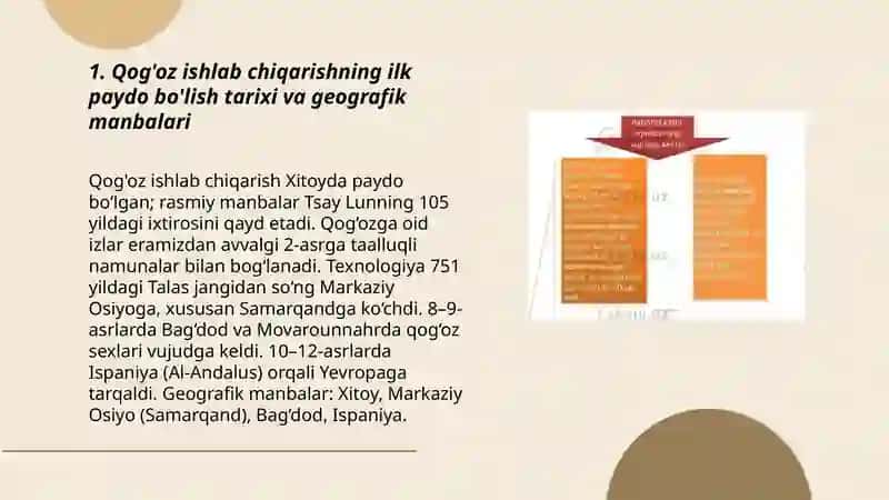 Qoģoz ishlab chiqarishning vujudga kelishi kitob nashr qilishing kashf qilinishi (Guterberg ) va uning amaliy ahamiyati 3