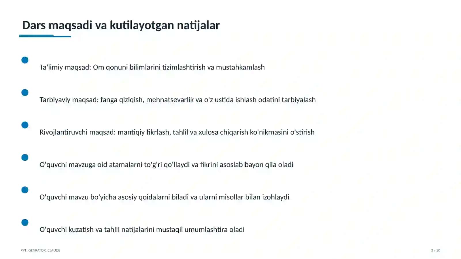 Om qonuni (8-sinf) 3