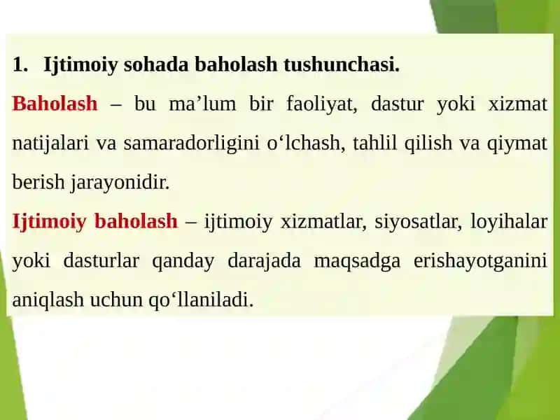 Ijtimoiy soha baholari va subsidiyalar 3