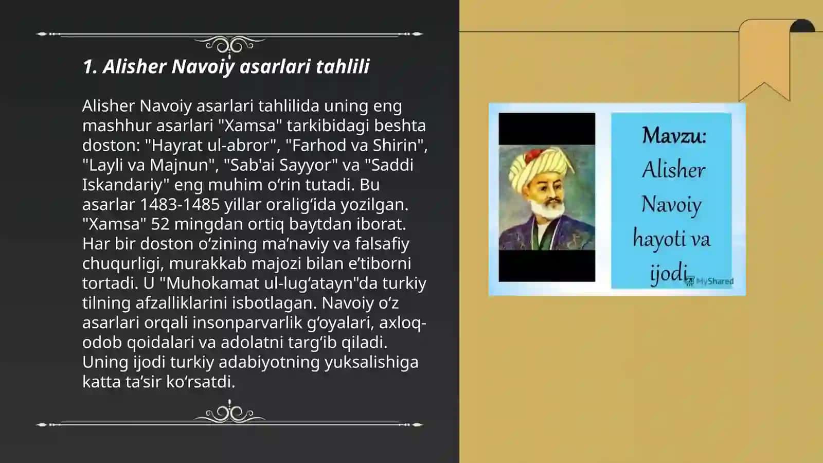 Alisher Navoiy asarlari tahlili 3